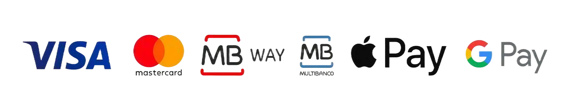 Logos dos métodos de pagamento aceites